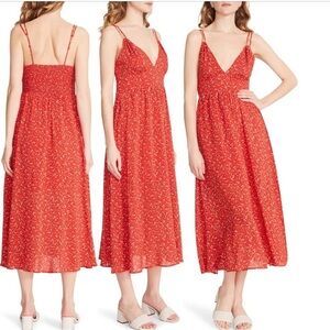 BB Dakota by Steve Madden Red Floral Tiny Dancer Midi Dress